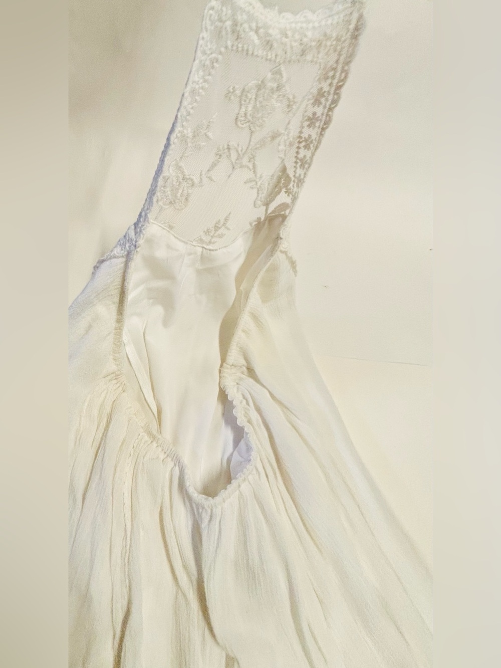 Abercrombie & Fitch White Embroidered Halter Maxi Dress XS/S - Picture 3 of 16